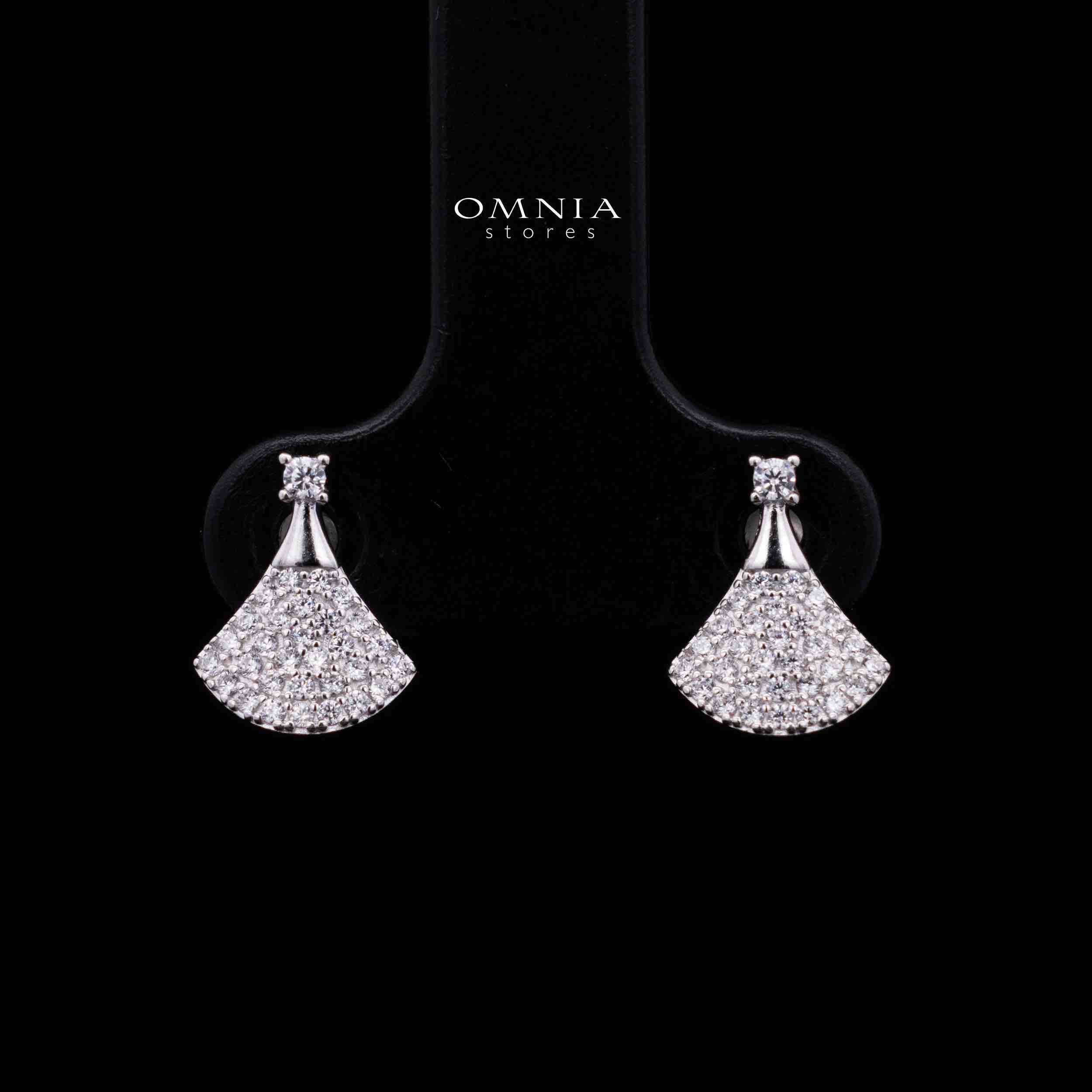 Shidha White Fan Design Silver Necklace and Earrings Set in 925 Silver with High-Quality Premium Simulated Diamonds - Image 3