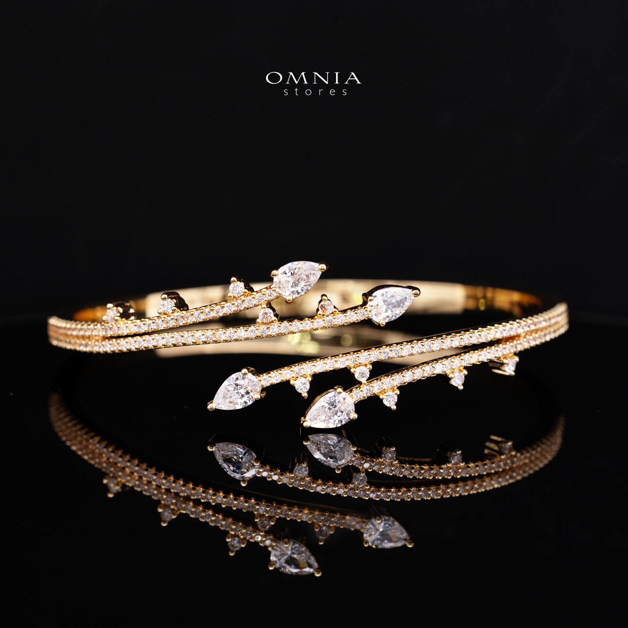 Yuliana Gold Bridal Full Set with High-Quality Premium Zircon Stones, Rhodium-Plated - Image 6