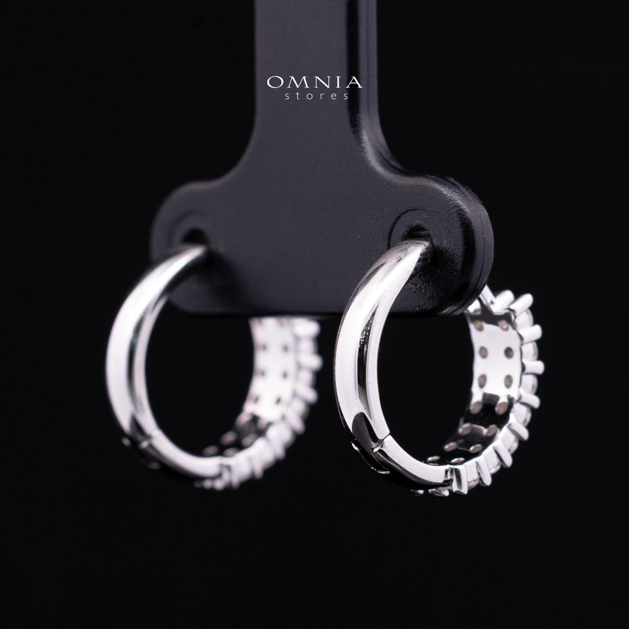 Valencia White Moissanite Half Pavé Huggie Hoop Earrings with GRA Certificate – 925 Sterling Silver, 1.8mm Round Stones - Image 3