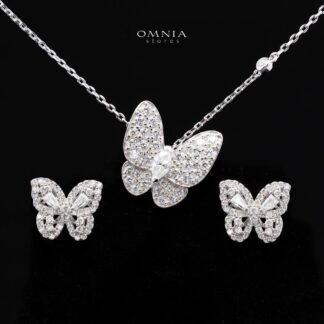 Lydia White Moissanite Necklace and Earrings Set in 925 Sterling Silver