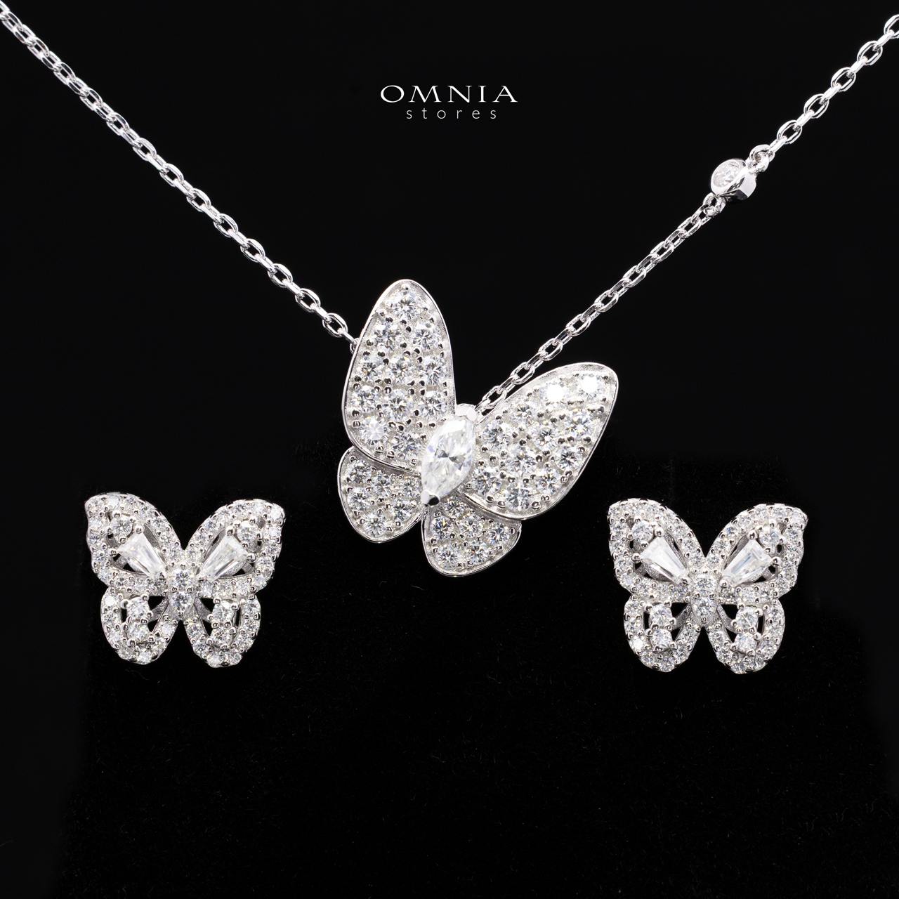 Lydia White Moissanite Necklace and Earrings Set in 925 Sterling Silver