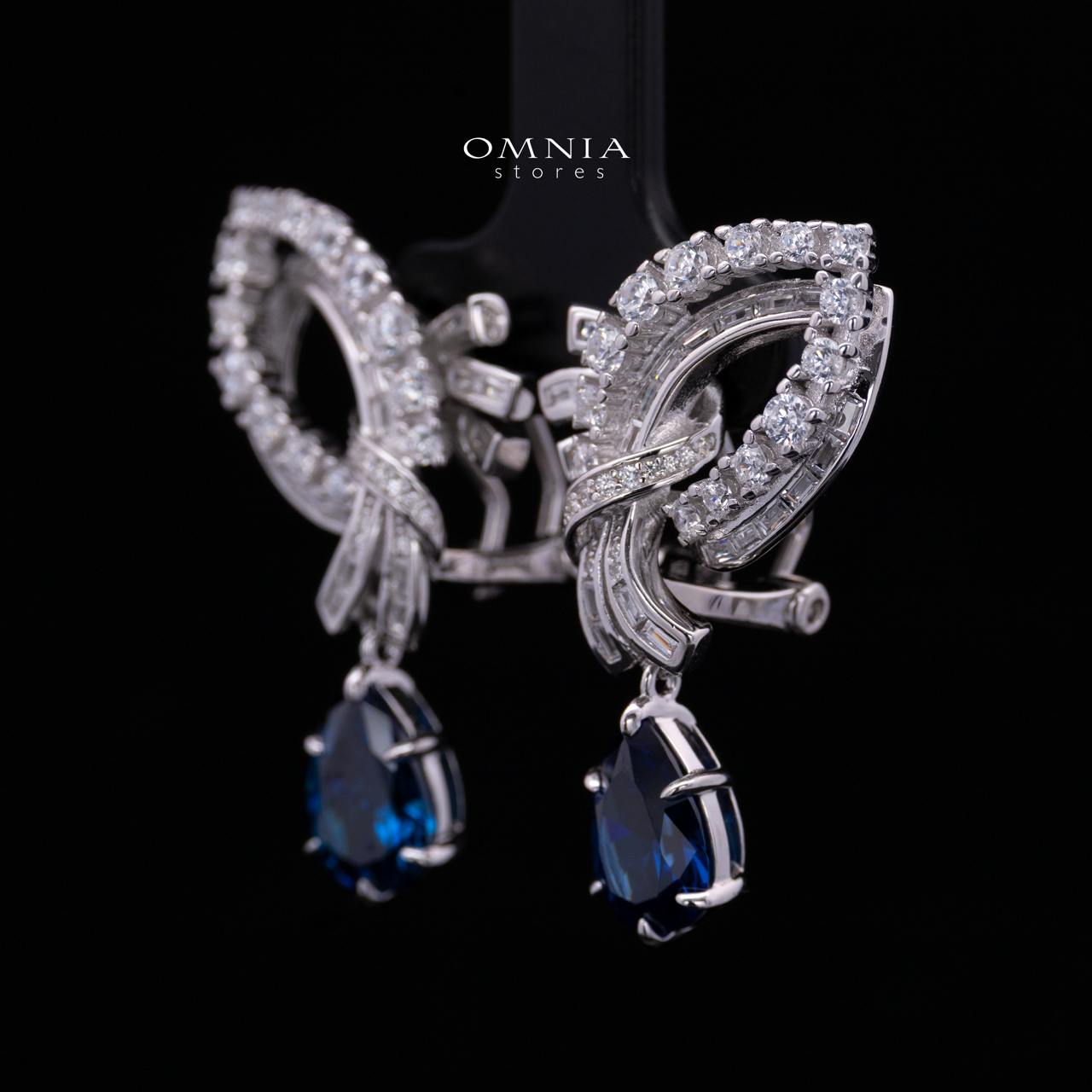 Mary Winged Blue Drop Earrings: High-Quality Premium Simulated Diamond in 925 Silver - Image 2