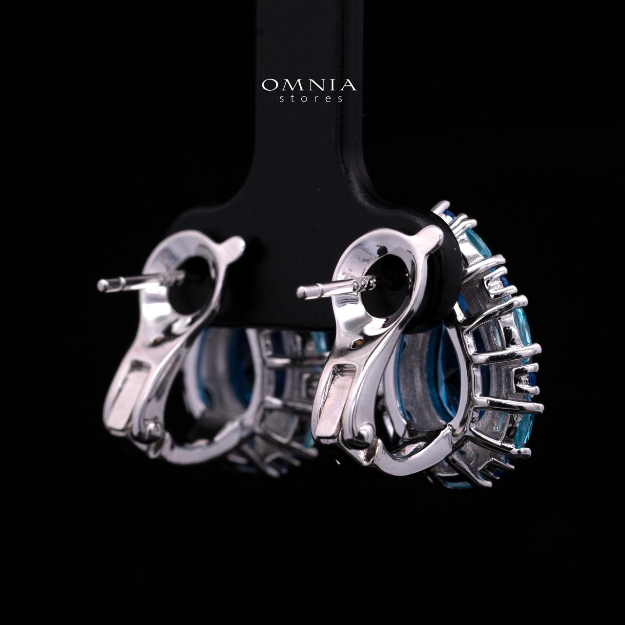 Sireesha Elegant Blue Cluster Clip-On Earrings in 925 Sterling Silver with Premium Simulated Diamond - Image 5