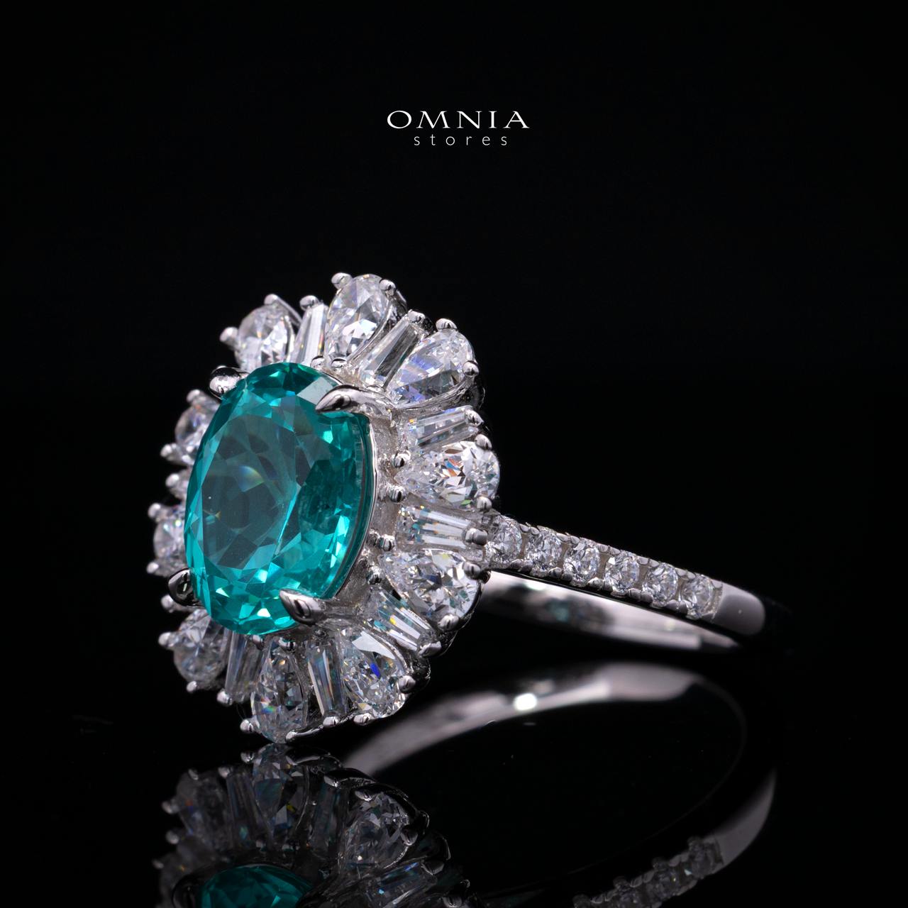 Kaitlynn Lab-Grown Paraiba Ring with GRC Certificate, Oval 7×9mm, in 925 Sterling Silver - Image 2
