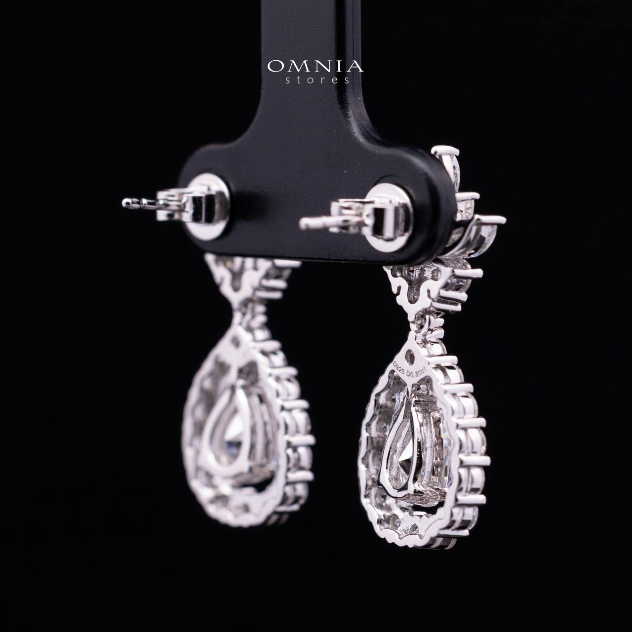 Laniyah White Moissanite Floral Halo Drop Earrings with GRA Certificate – 5x7mm Pear Cut, Rhodium-Plated 925 Sterling Silver - Image 4