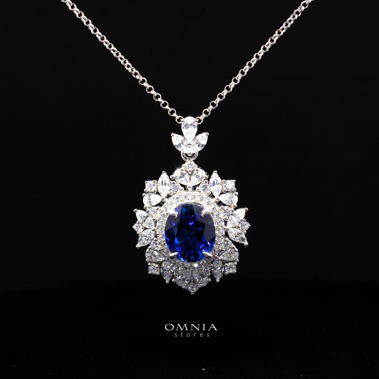 Lindsay Blue Lab-Grown Sapphire Set with GRC Certificate, Oval 12×16mm in 925 Sterling Silver - Image 2