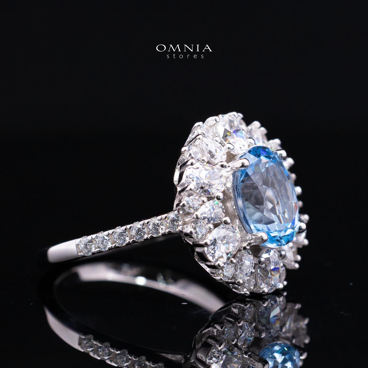 Milania Lab Grown Synthetic Spinel Sky Blue Stones With GRC Certified Ring in 925 Silver - Image 3