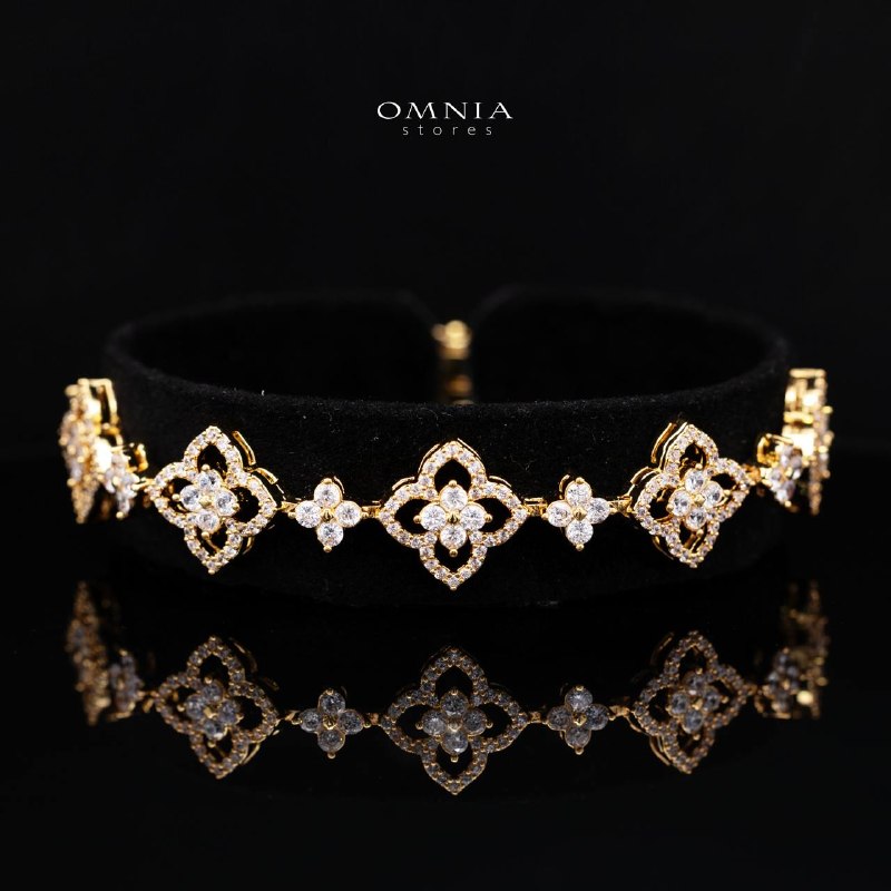 Zynah Gold Luxury Bridal Full Set Accessories in High Quality Zircon Stone, Rhodium Plated - Image 4