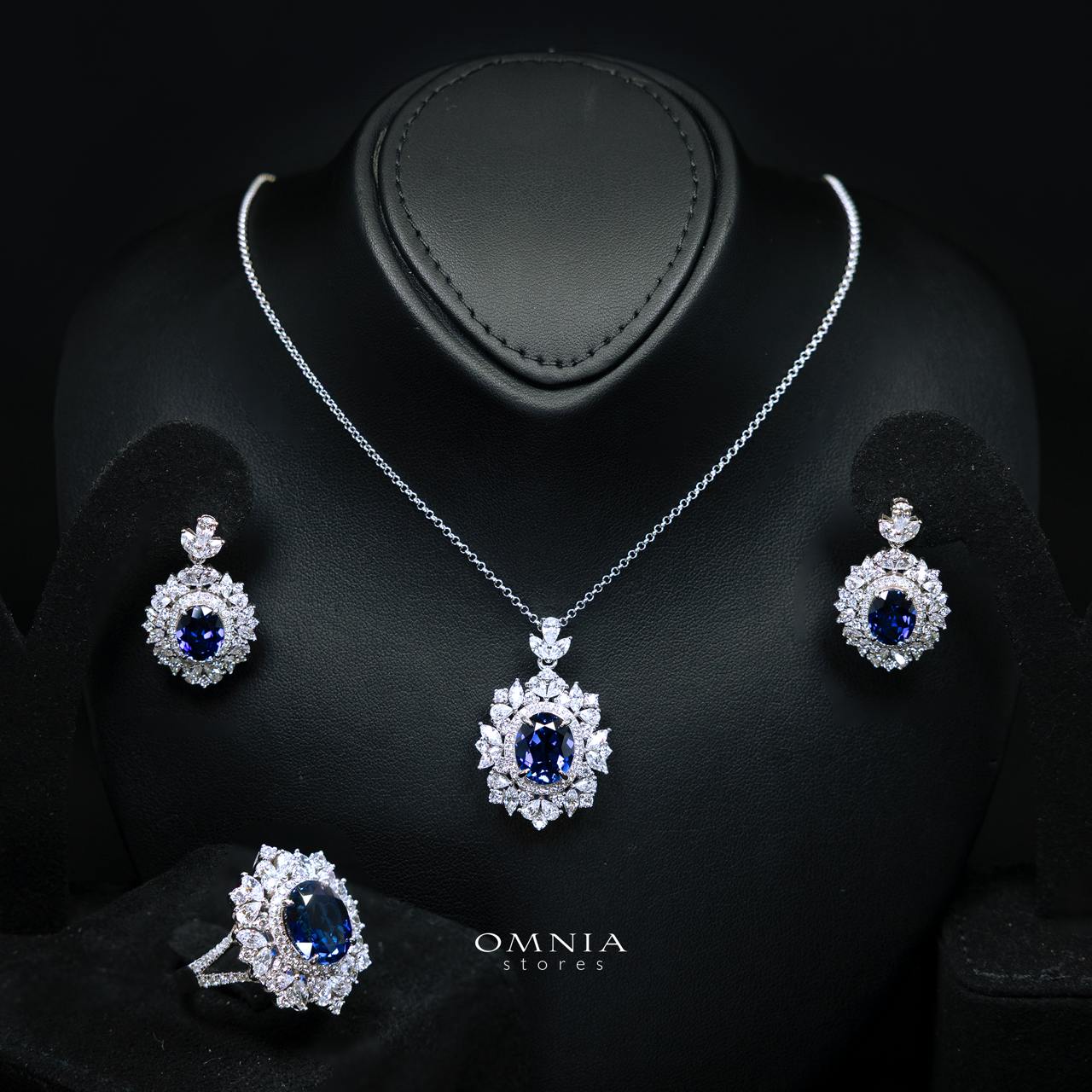 Lindsay Blue Lab-Grown Sapphire Set with GRC Certificate, Oval 12×16mm in 925 Sterling Silver