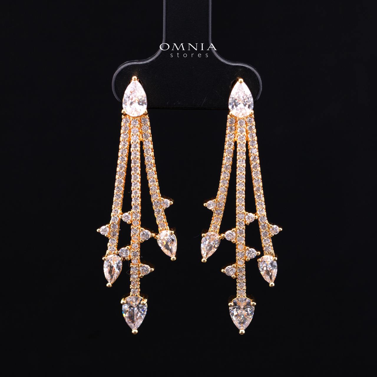 Yuliana Gold Bridal Full Set with High-Quality Premium Zircon Stones, Rhodium-Plated - Image 7