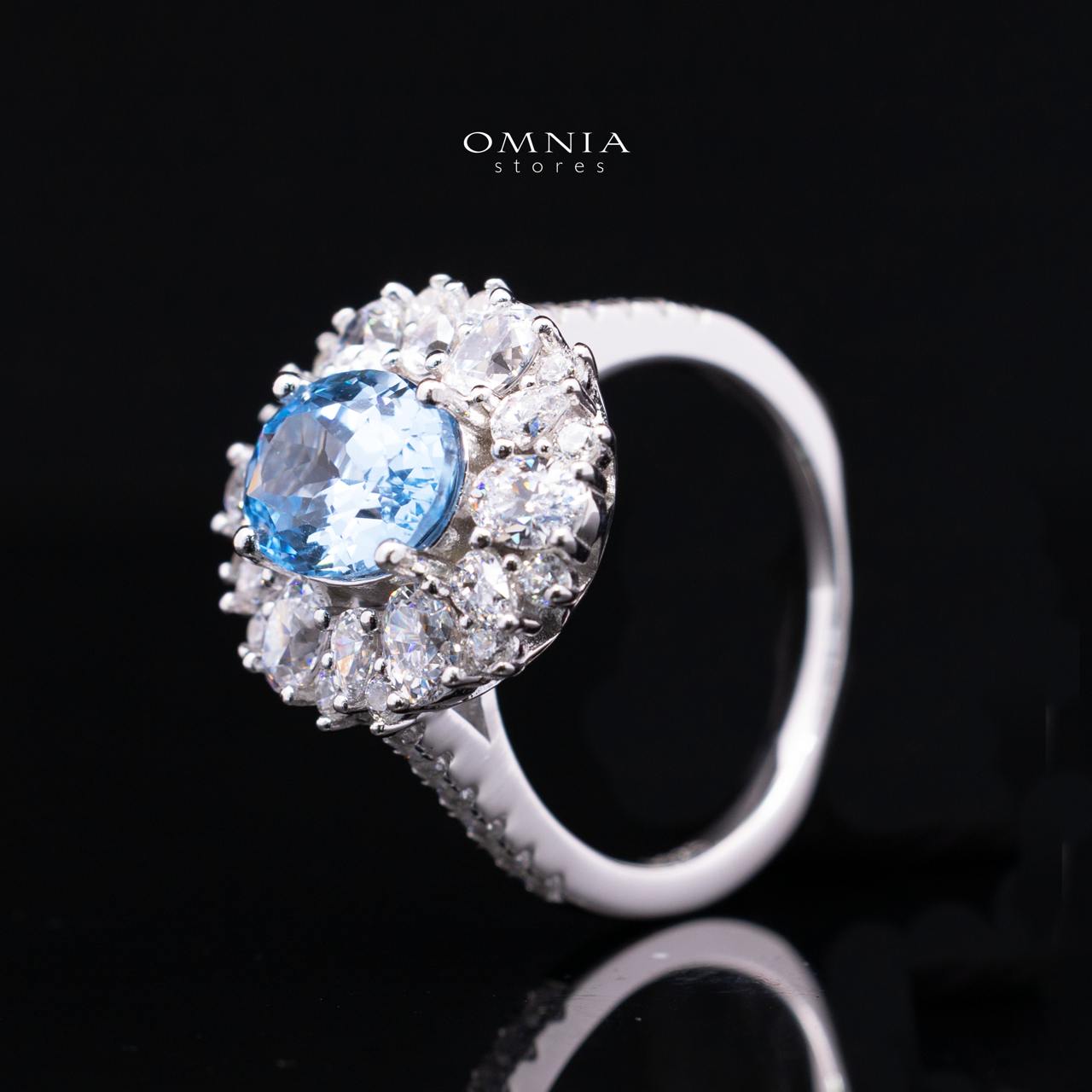 Milania Lab Grown Synthetic Spinel Sky Blue Stones With GRC Certified Ring in 925 Silver - Image 4