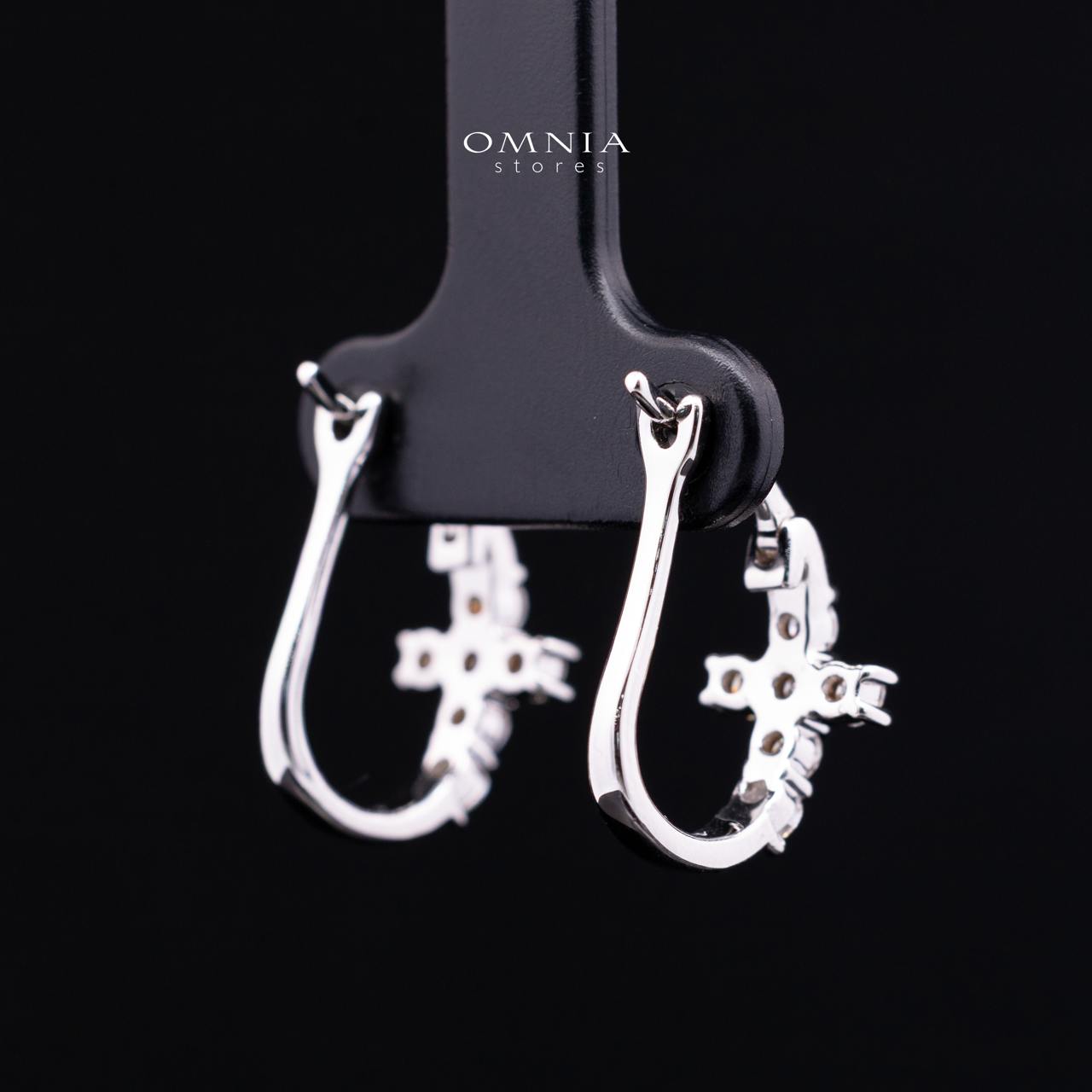 Mireya White Moissanite Cross Hoop Earrings with GRA Certificate – 925 Sterling Silver, 2.5mm Round Stones - Image 3