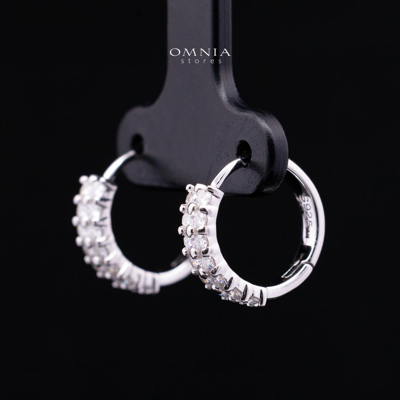 Valencia White Moissanite Half Pavé Huggie Hoop Earrings with GRA Certificate – 925 Sterling Silver, 1.8mm Round Stones - Image 2