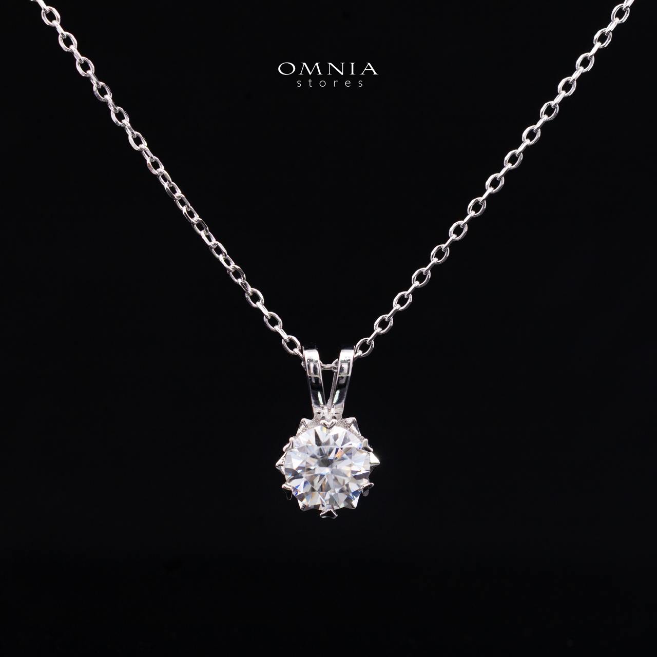 Tierna White Moissanite Necklace & Earrings Set 925 Sterling Silver - Image 2