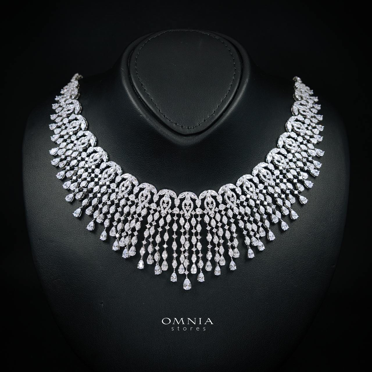 Cheryle White Bridal Full Set – Premium Rhodium Plated with High-Quality Zircon Stones - Image 2
