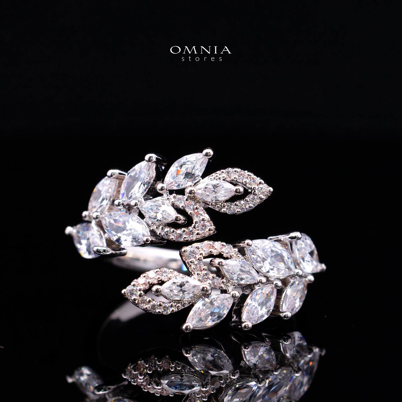 Omnia Safe Luxury Bridal White Full Set In High Quality Zircon Stone Rhodium Plated - Image 5