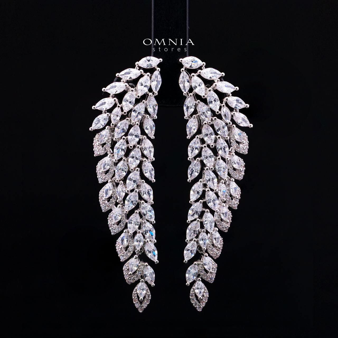 Omnia Safe Luxury Bridal White Full Set In High Quality Zircon Stone Rhodium Plated - Image 6