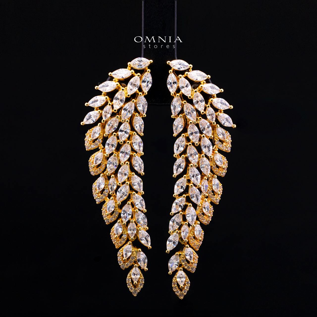 Omnia Safe Luxury Gold Bridal Full Set in High Quality Zircon Stone Rhodium Plated - Image 5