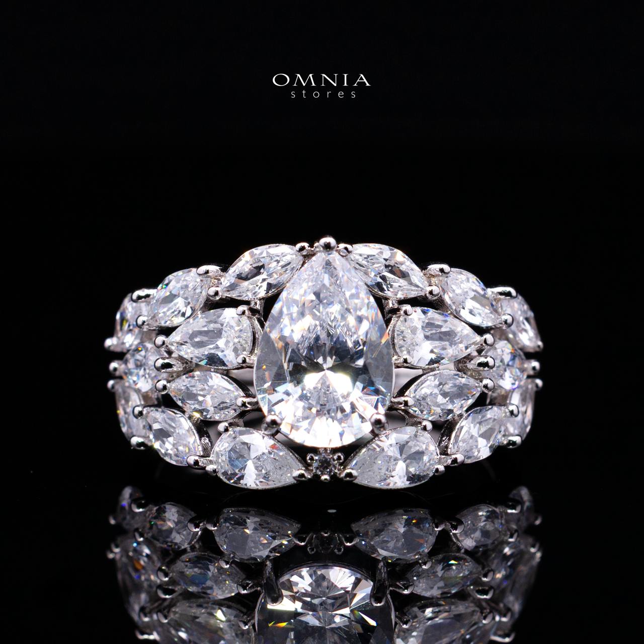 Omnia Nuray Luxury Bridal Full Set Accessories in High Quality Zircon Stone in Rhodium Plated - Image 7