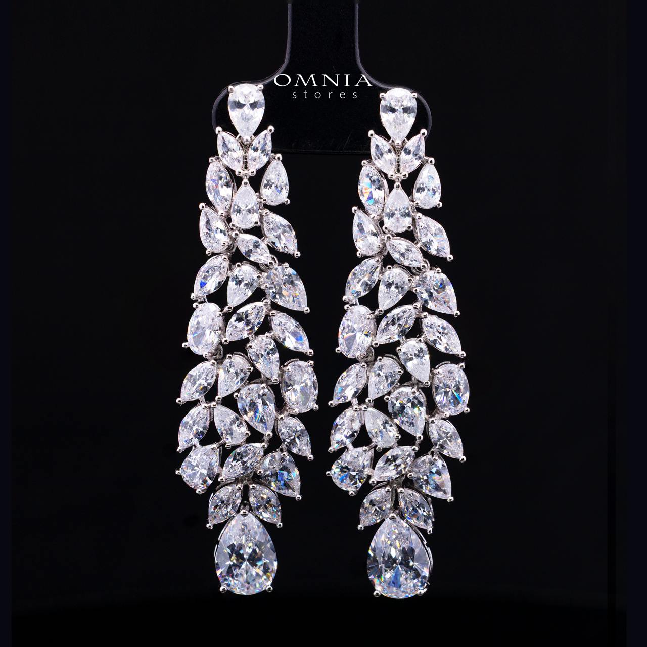 Omnia Nuray Luxury Bridal Full Set Accessories in High Quality Zircon Stone in Rhodium Plated - Image 8
