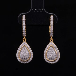 Gwenette Gold-Plated Drop Earring in 925 Silver with Premium Simulated Diamonds
