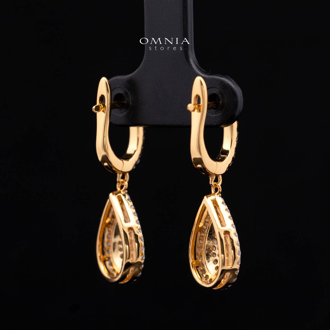 Gwenette Gold-Plated Drop Earring in 925 Silver with Premium Simulated Diamonds - Image 3