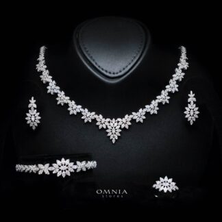 Laynah White Bridal Full Set – Premium Rhodium Plated with High-Quality Zircon Stones