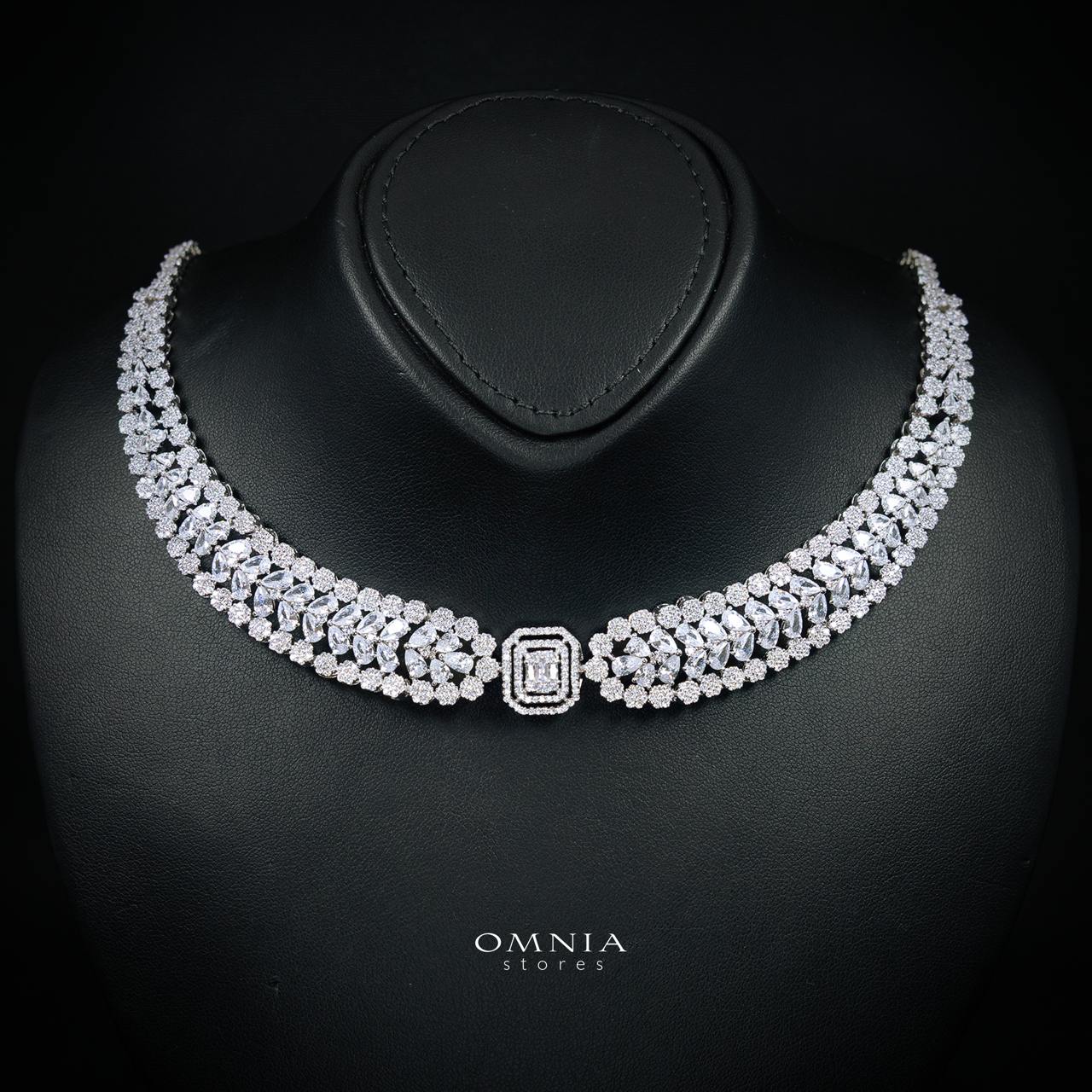 Marcella White Bridal Jewelry Set Premium Rhodium-Plated High-Quality Zircon Stones - Image 2
