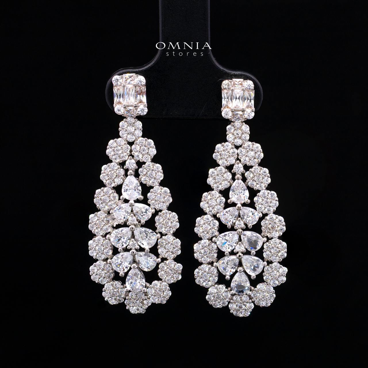 Marcella White Bridal Jewelry Set Premium Rhodium-Plated High-Quality Zircon Stones - Image 4