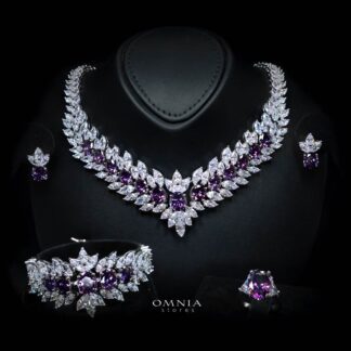 Omnia Buthaina Purple Bridal Full Set High Quality Simulated Diamonds
