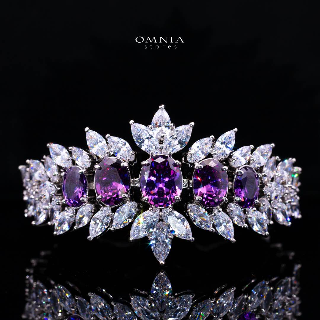 Omnia Buthaina Purple Bridal Full Set High Quality Simulated Diamonds - Image 3