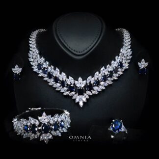 Omnia Buthaina Blue Bridal Full Set High Quality Simulated Diamonds