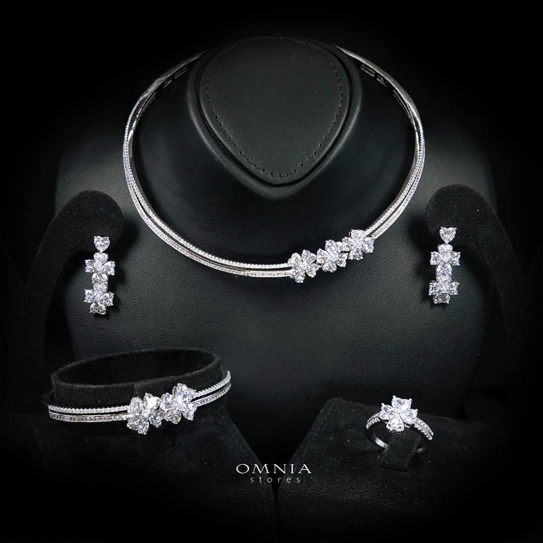Jocelyn White Bridal Full Set – Premium Rhodium Plated with High-Quality Zircon Stones