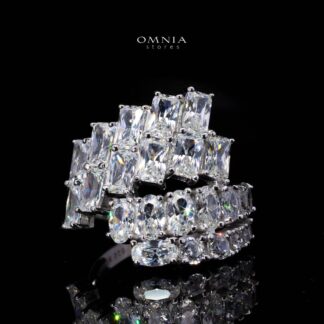 Glaiza White Ring in 925 Silver with Premium Simulated Diamonds