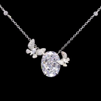 Omnia Maysun Pure White Necklace in 92.5 Silver with High Quality Simulated Diamonds