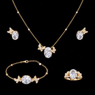 Omnia Maysun White Gold Plated Full Set In 925 Silver High Quality Simulated Diamonds