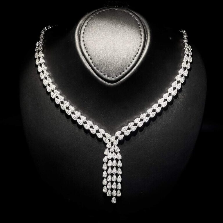 Misty White Bridal Full Set – Premium Rhodium Plated with High-Quality Zircon Stones - Image 2