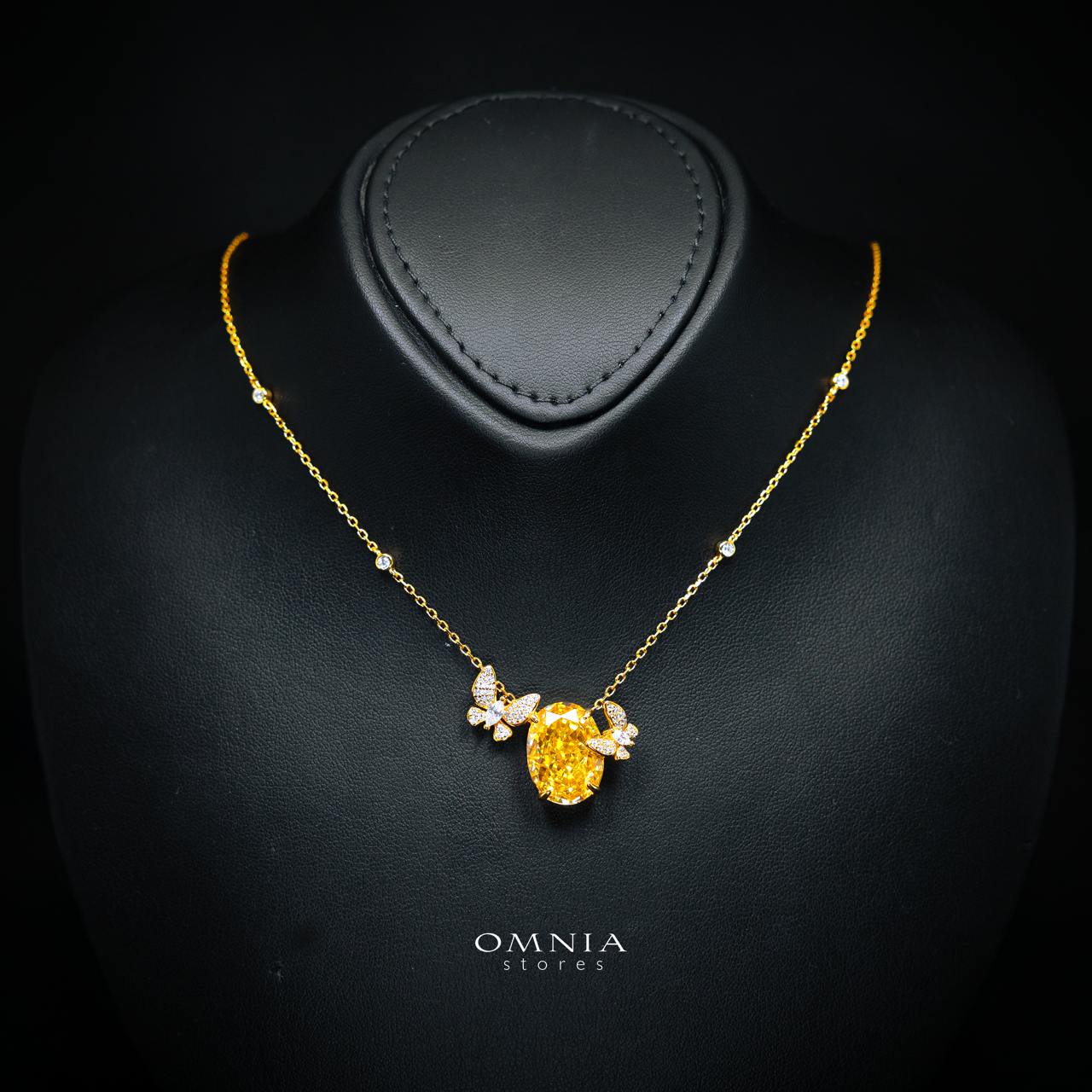 Omnia Maysun Yellow Gold Plated Full Set In 925 Silver High Quality Simulated Diamonds - Image 2
