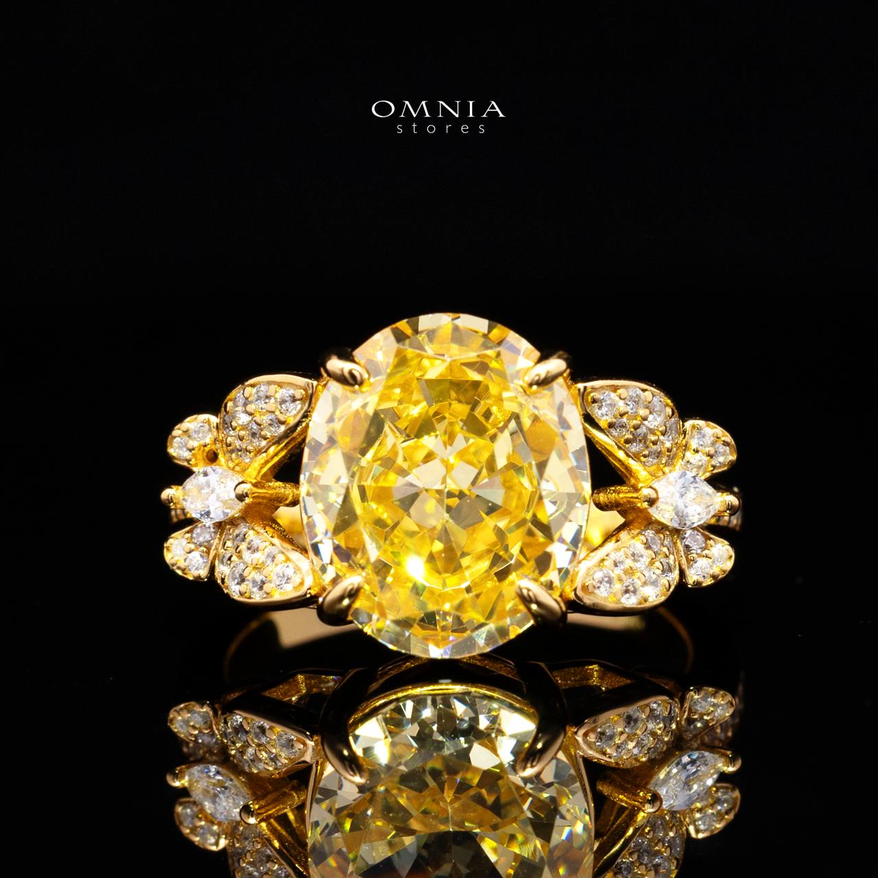 Omnia Maysun Yellow Gold Plated Full Set In 925 Silver High Quality Simulated Diamonds - Image 5