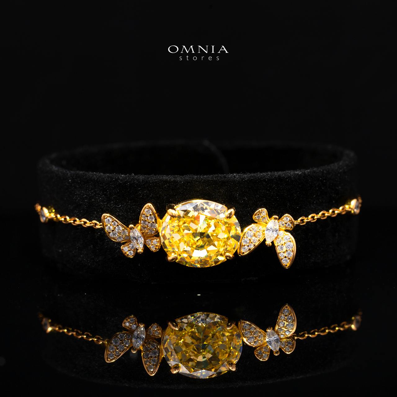 Omnia Maysun Yellow Gold Plated Full Set In 925 Silver High Quality Simulated Diamonds - Image 3