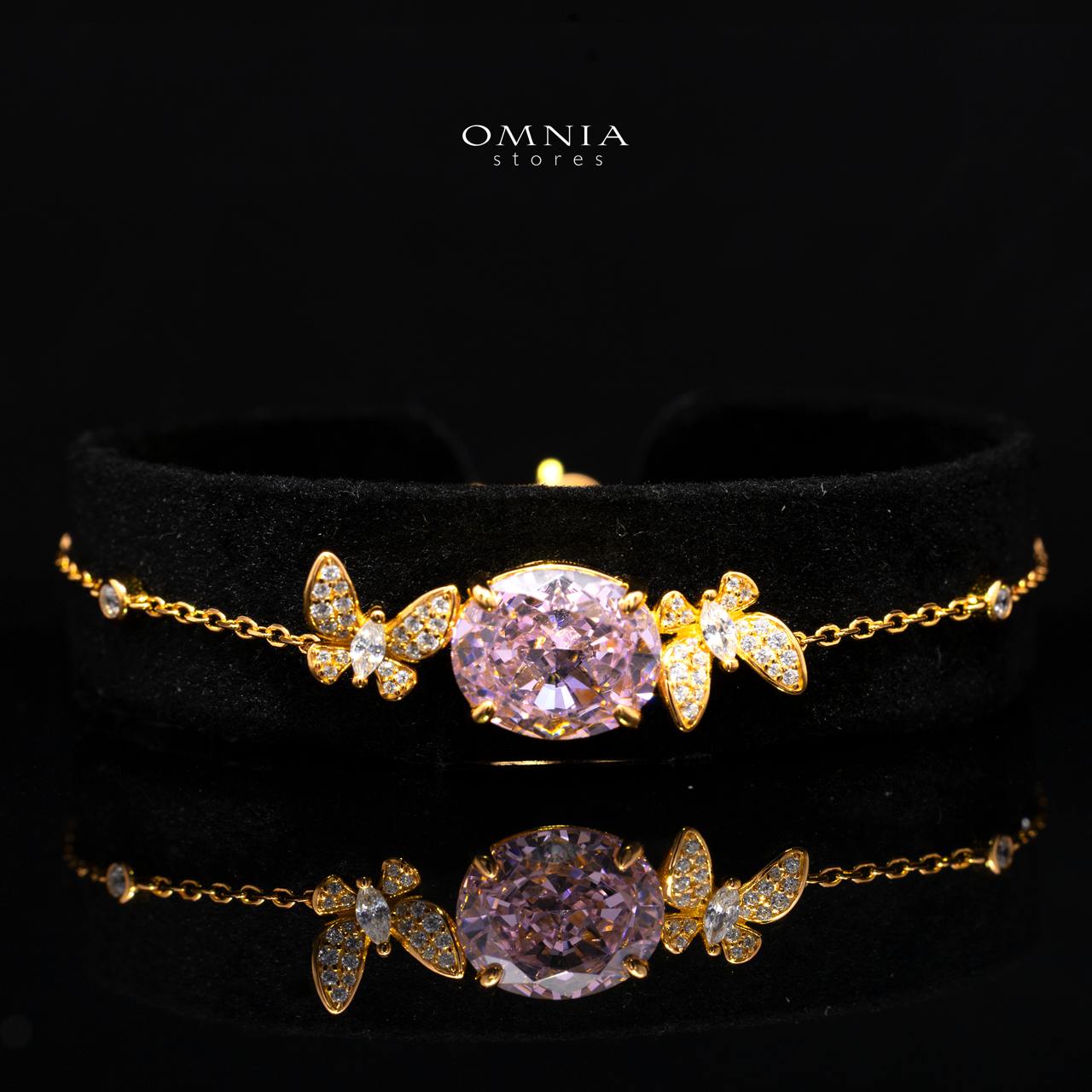 Omnia Maysun Pink Gold Plated Full Set In 925 Silver High Quality Simulated Diamonds - Image 3