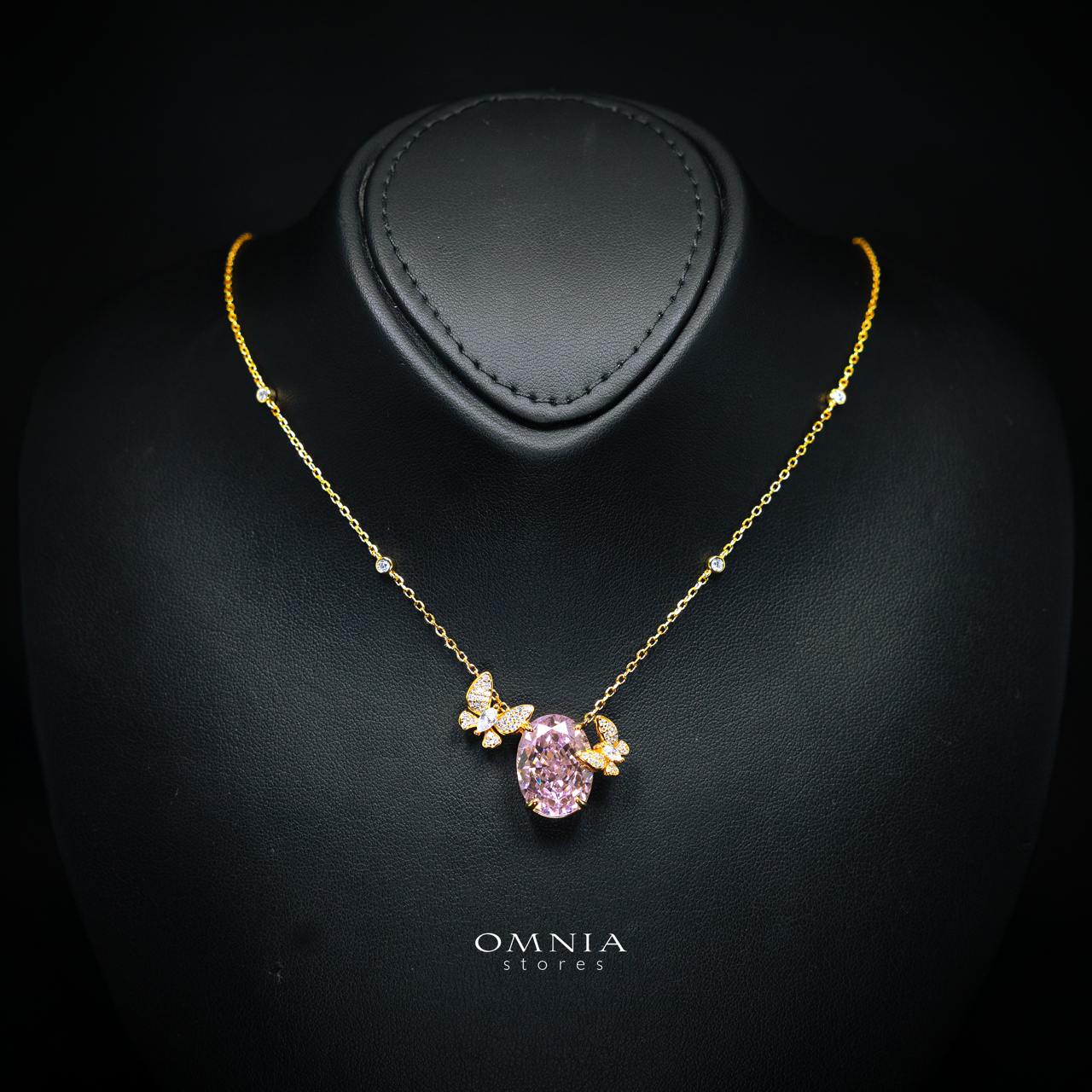 Omnia Maysun Pink Gold Plated Full Set In 925 Silver High Quality Simulated Diamonds - Image 2