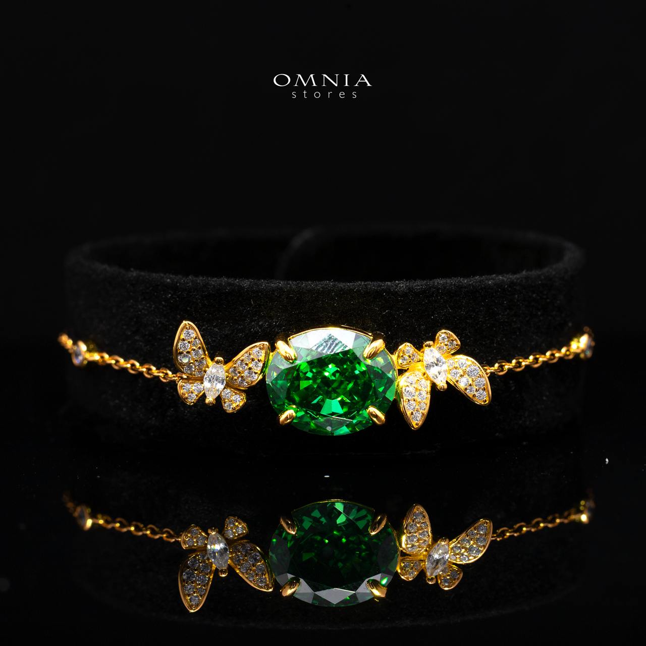 Omnia Maysun Green Gold Plated Full Set In 925 Silver High Quality Simulated Diamonds - Image 3