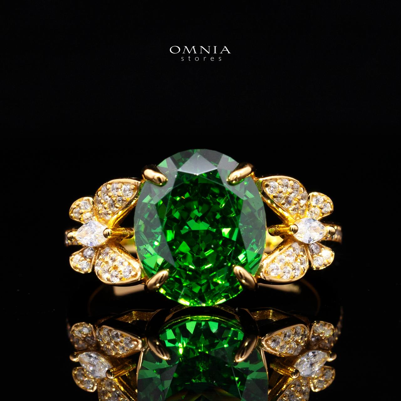 Omnia Maysun Green Gold Plated Full Set In 925 Silver High Quality Simulated Diamonds - Image 5