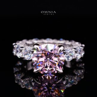 Charlize Pink Princess-Cut Inspired Ring in 925 Silver with Premium Simulated Diamonds