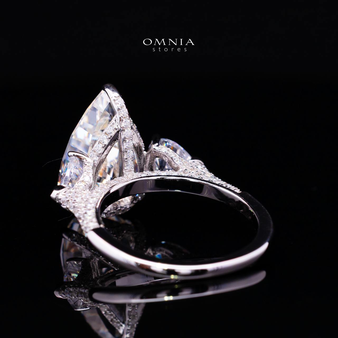 Maxene White Pear-Cut Solitaire Ring in 925 Silver with Premium Simulated diamond - Image 4
