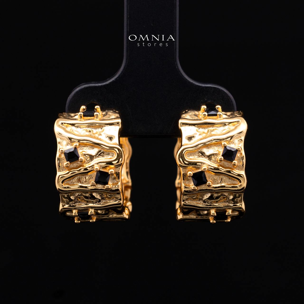 Giselle Gold-Plated Hoop Ring in 925 Silver with Premium Simulated Diamonds