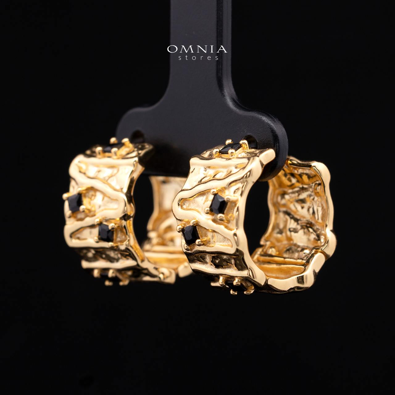 Giselle Gold-Plated Hoop Ring in 925 Silver with Premium Simulated Diamonds - Image 2