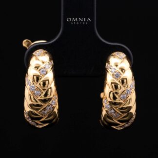 Ashira Gold-Plated Hoop Earrings in 925 Silver with Premium Simulated Diamonds