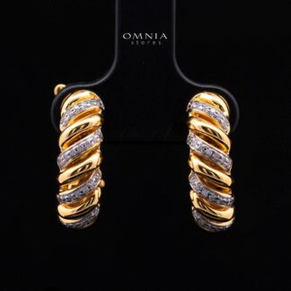 Deanna Gold-Plated Clip-On Earrings in 925 Silver with Premium Simulated Diamonds